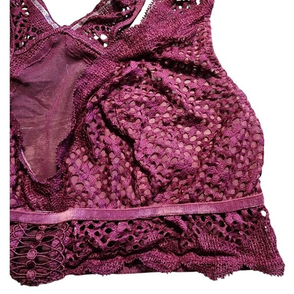 Victoria's Secret Burgundy Lacey Razorback Bralete Size Medium - Picture 2 of 7